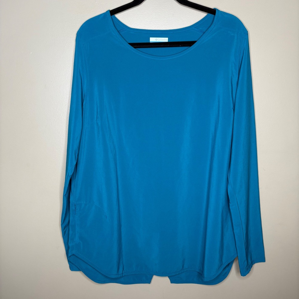 Columbia Sportswear Women's Sz XL Teal Long Sleeve Performance Top Activewear - Picture 3 of 7